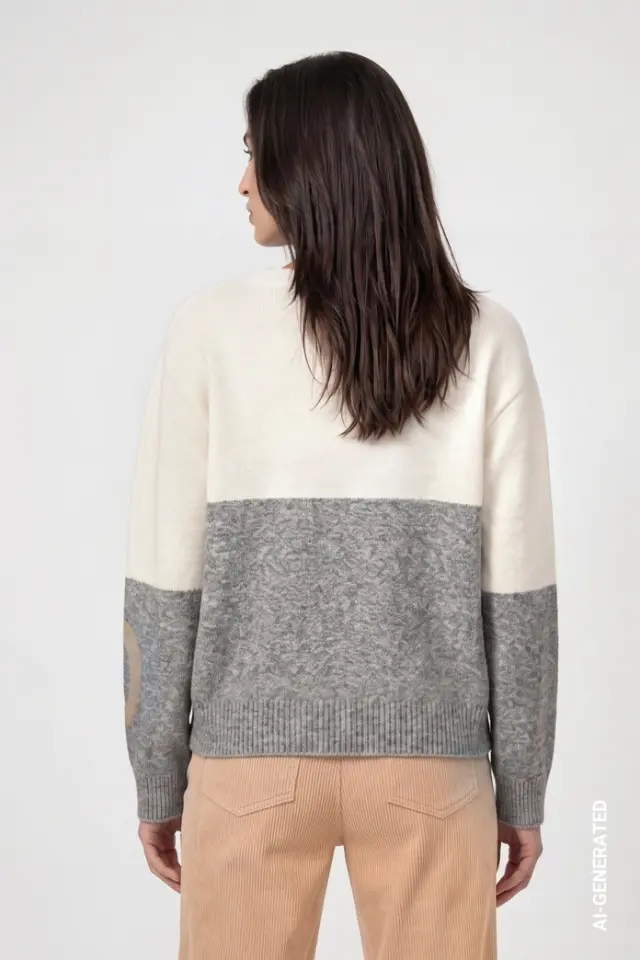 Jersey de cuello redondo con detalle floral Monari