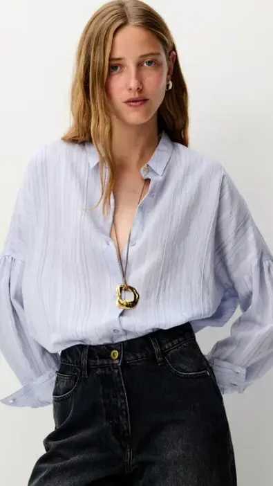 Blusa de viscosa a rayas Sessùn modelo Botan