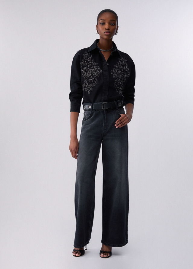 Sobrecamisa tejana con pedrería de mujer Liu Jo