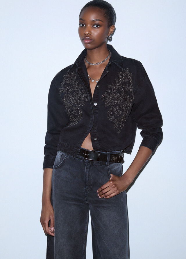 Sobrecamisa tejana con pedrería de mujer Liu Jo