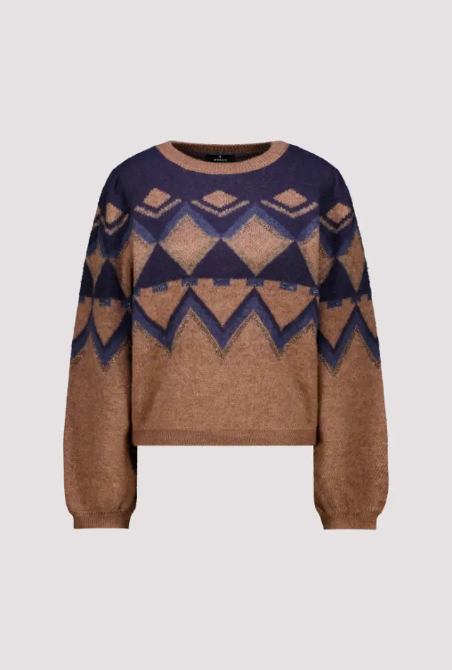 Jersey de punto con cenefa de motivos de esquí marca Monari