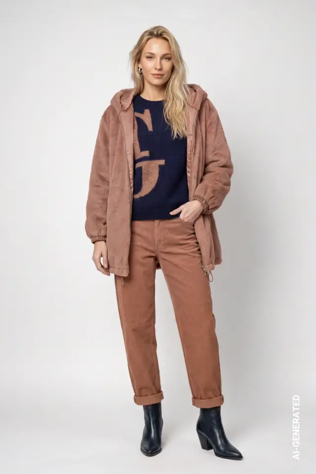 Jersey de punto con letras en los hombros Monari