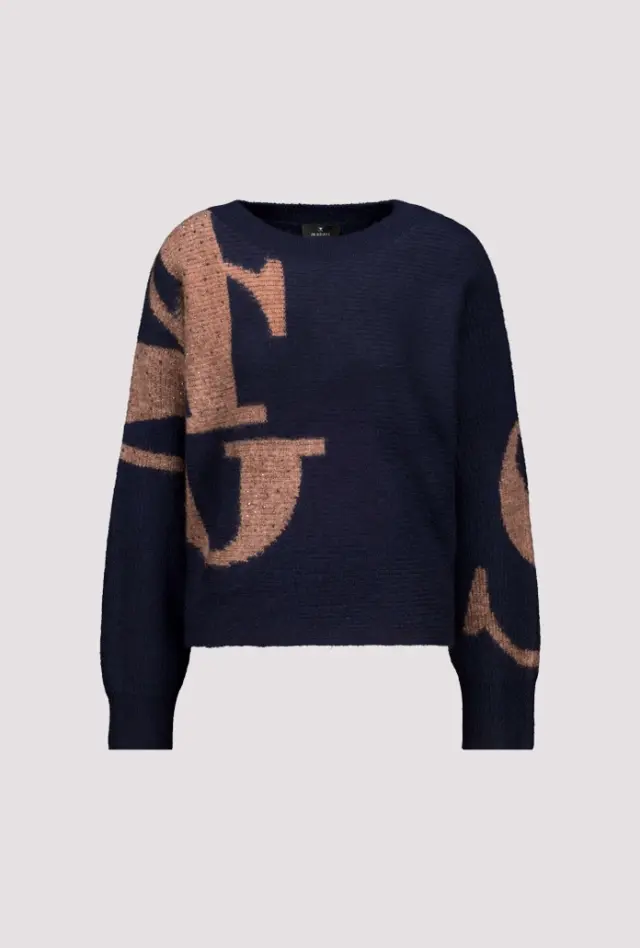 Jersey de punto con letras en los hombros Monari