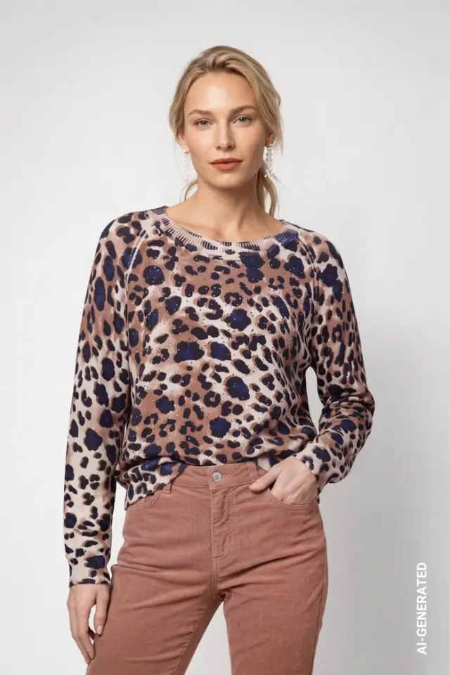 Jersey de punto tricolor Monari para mujer