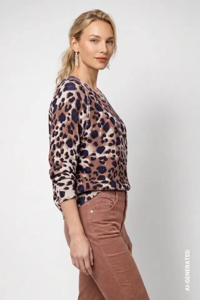 Jersey de punto tricolor Monari para mujer