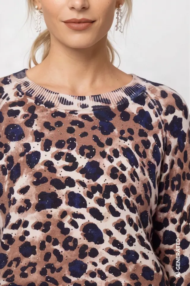 Jersey de punto tricolor Monari para mujer