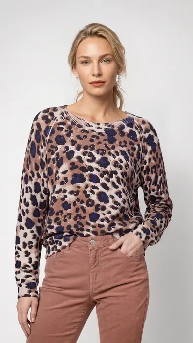 Jersey de punto tricolor Monari para mujer