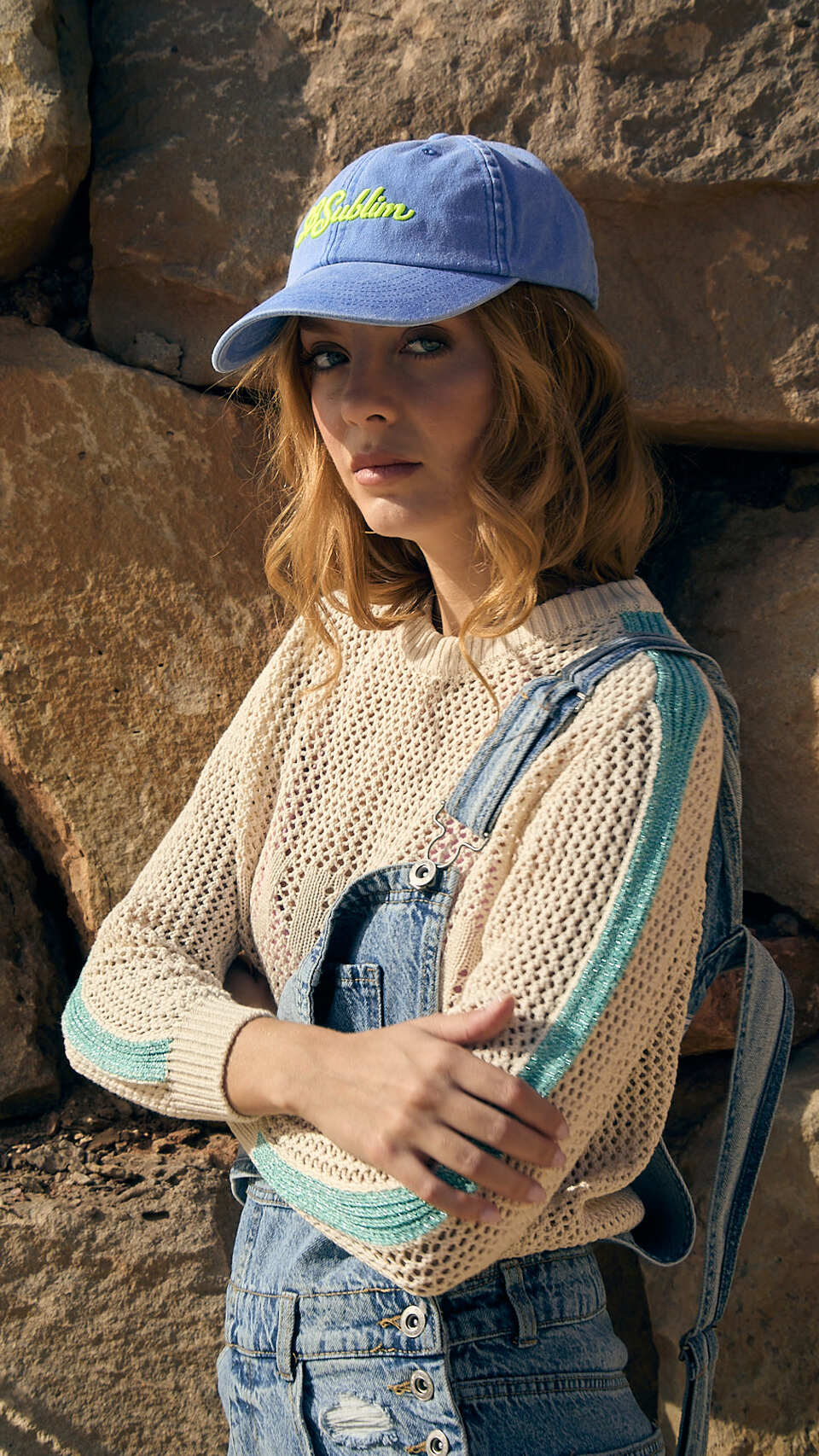 Jersey calado de mujer Sublim con detalle de franja