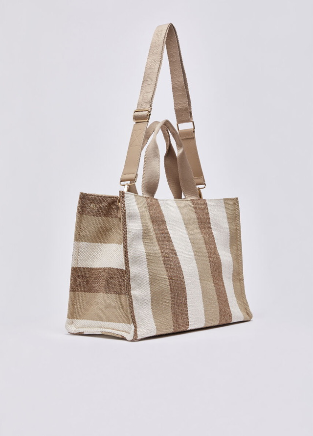 Bolso tote de lona a rayas para mujer Liu Jo