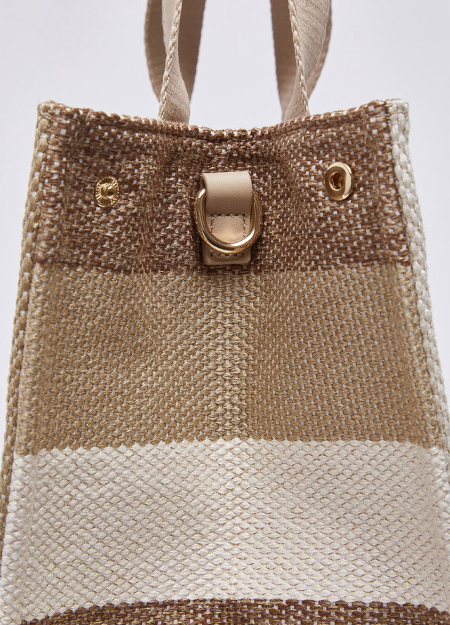 Bolso tote de lona a rayas para mujer Liu Jo
