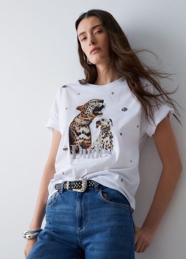 Camiseta de manga corta con estampado floral de Liu Jo