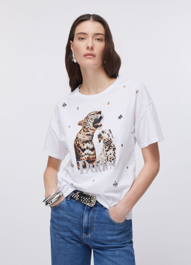 Camiseta de manga corta con estampado floral de Liu Jo