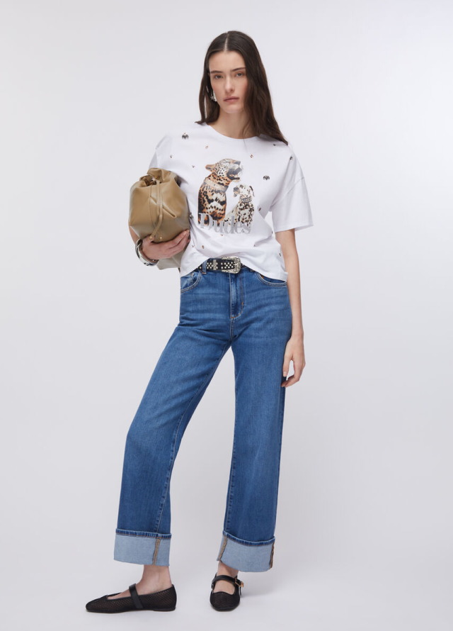Camiseta de manga corta con estampado floral de Liu Jo