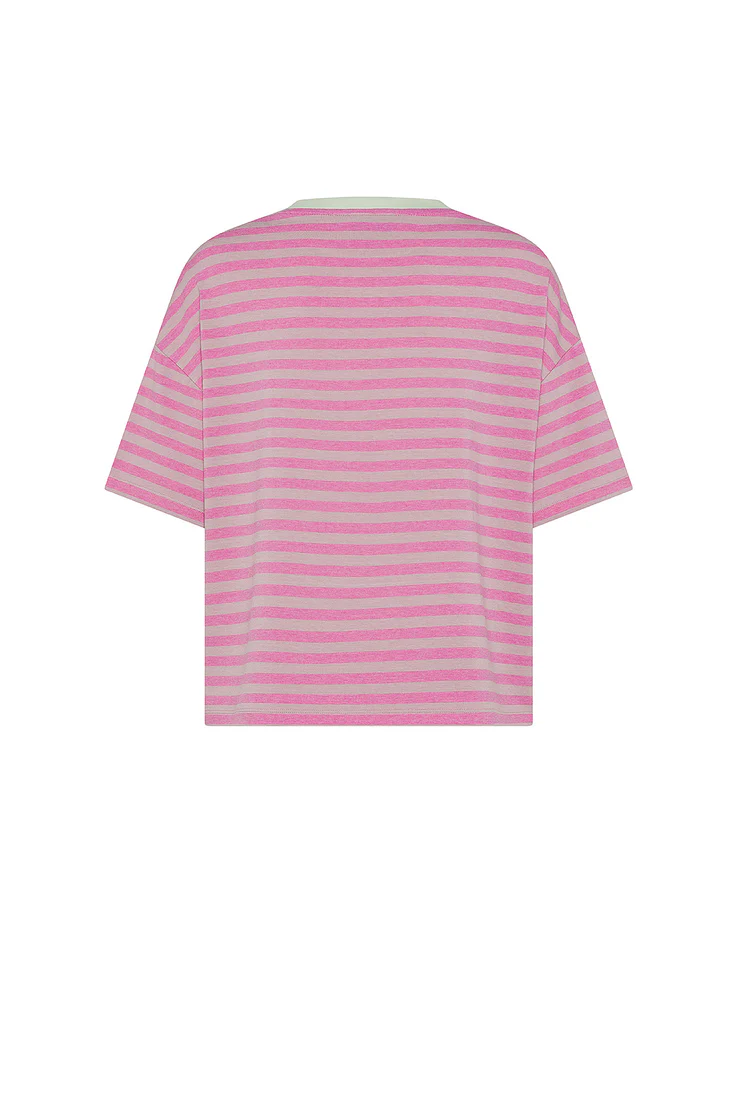 Camiseta de rayas NIU con patrón oversize para mujer