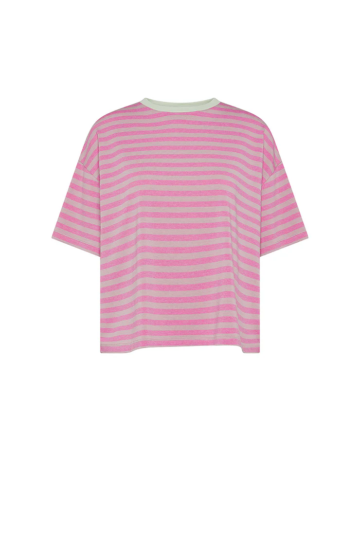 Camiseta de rayas NIU con patrón oversize para mujer